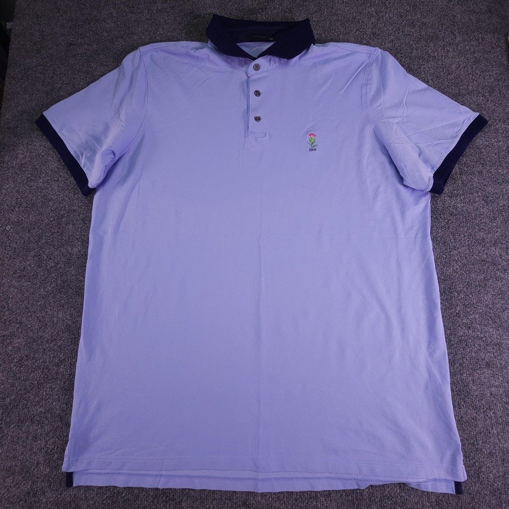 Greyson Polo Shirt Mens 2XL Lavender Purple Navy Golf Performance Pima Blend